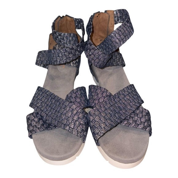 bernie mev. Shoes - Bernie Mev Woven Stretch Strap Sandals Blue Comfort Travel EU 39 US8